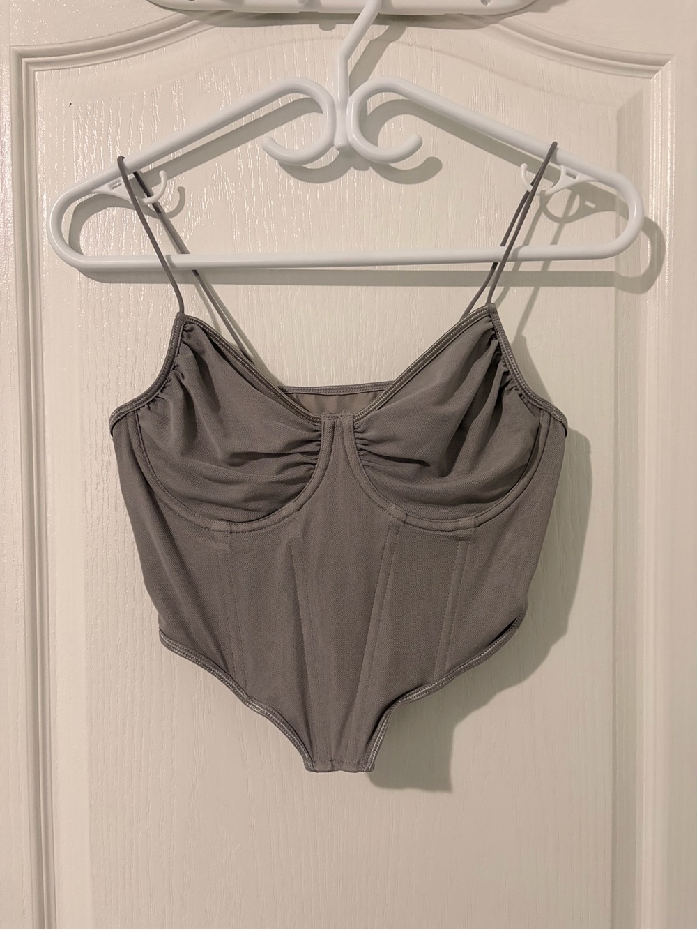 Grey Corset Tank Top